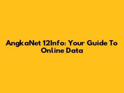 AngkaNet 12Info: Your Guide To Online Data