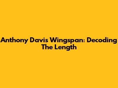 Anthony Davis Wingspan: Decoding The Length