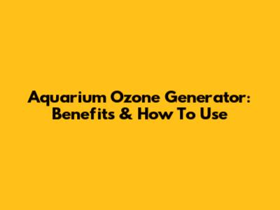 Aquarium Ozone Generator: Benefits & How To Use