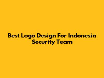 Best Logo Design For Indonesia Security Team