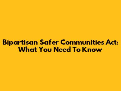Bipartisan Safer Communities Act: What You Need To Know