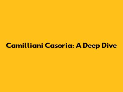 Camilliani Casoria: A Deep Dive