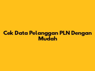 Cek Data Pelanggan PLN Dengan Mudah