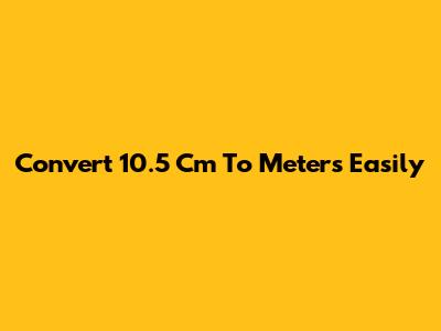 Convert 10.5 Cm To Meters Easily