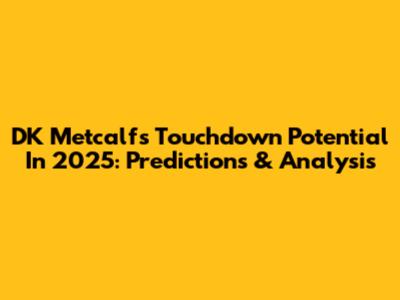 DK Metcalf's Touchdown Potential In 2025: Predictions & Analysis