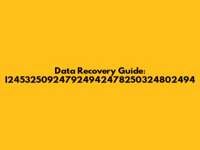 Data Recovery Guide: I24532509247924942478250324802494