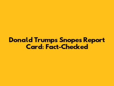 Donald Trump's Snopes Report Card: Fact-Checked