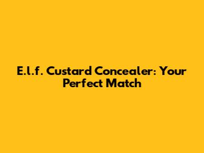 E.l.f. Custard Concealer: Your Perfect Match