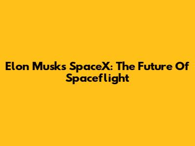 Elon Musk's SpaceX: The Future Of Spaceflight