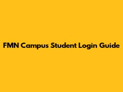 FMN Campus Student Login Guide