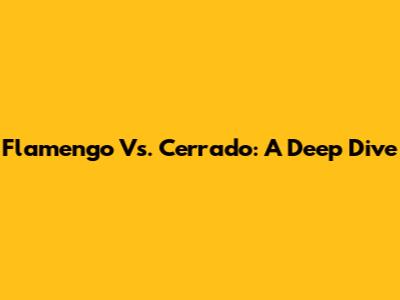 Flamengo Vs. Cerrado: A Deep Dive