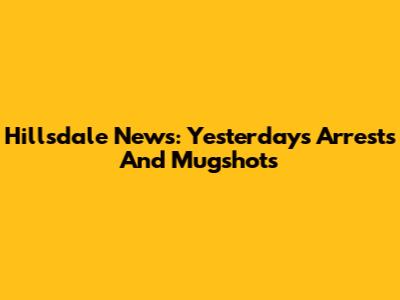 Hillsdale News: Yesterday's Arrests And Mugshots