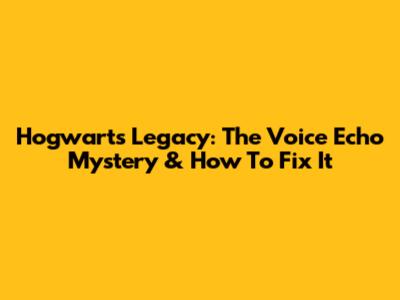 Hogwarts Legacy: The Voice Echo Mystery & How To Fix It