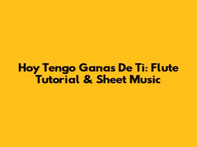 Hoy Tengo Ganas De Ti: Flute Tutorial & Sheet Music