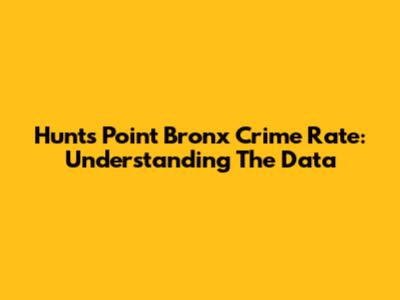 Hunts Point Bronx Crime Rate: Understanding The Data