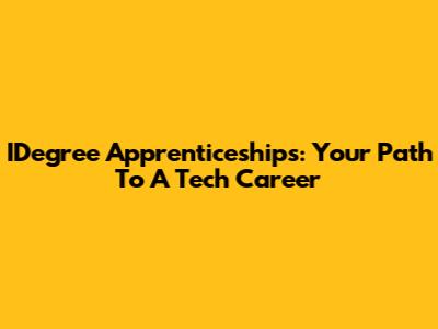 IDegree Apprenticeships: Your Path To A Tech Career