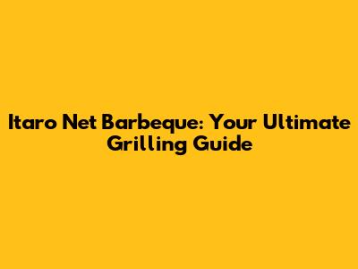 Itaro Net Barbeque: Your Ultimate Grilling Guide