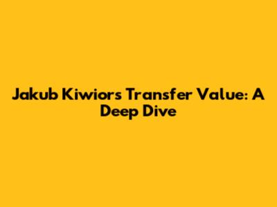 Jakub Kiwior's Transfer Value: A Deep Dive