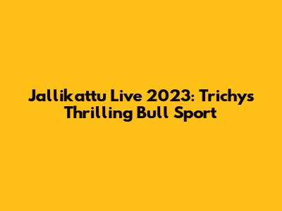 Jallikattu Live 2023: Trichy's Thrilling Bull Sport