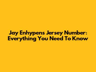 Jay Enhypen's Jersey Number: Everything You Need To Know