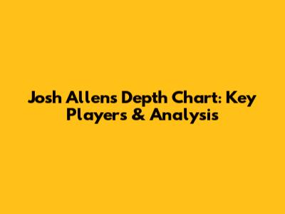 Josh Allen's Depth Chart: Key Players & Analysis