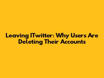 Leaving ITwitter: Why Users Are Deleting Their Accounts