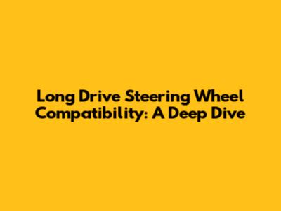 Long Drive Steering Wheel Compatibility: A Deep Dive