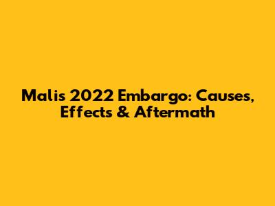 Mali's 2022 Embargo: Causes, Effects & Aftermath