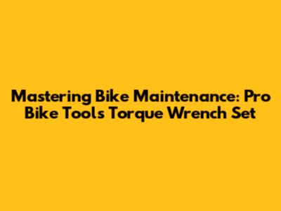 Mastering Bike Maintenance: Pro Bike Tools Torque Wrench Set