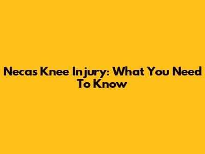 Necas' Knee Injury: What You Need To Know