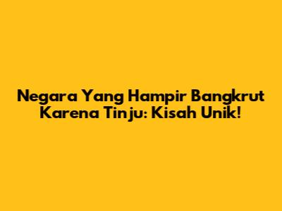 Negara Yang Hampir Bangkrut Karena Tinju: Kisah Unik!