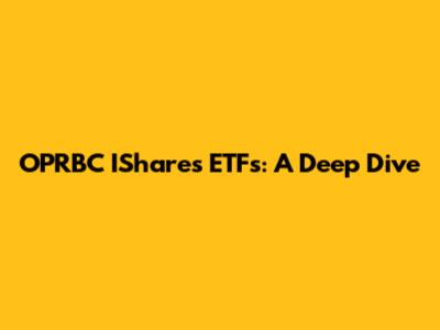 OPRBC IShares ETFs: A Deep Dive