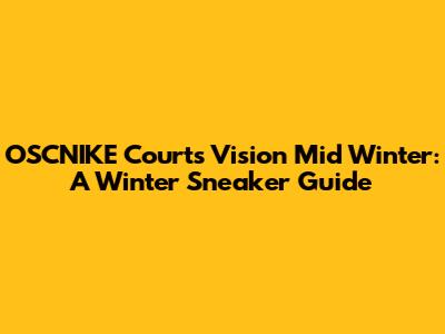OSCNIKE Courts Vision Mid Winter: A Winter Sneaker Guide