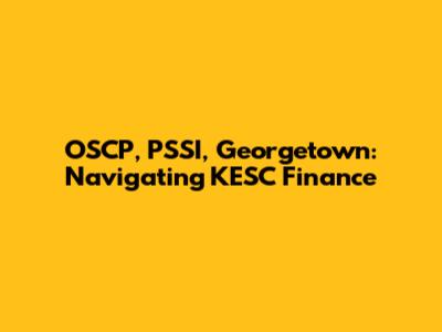 OSCP, PSSI, Georgetown: Navigating KESC Finance