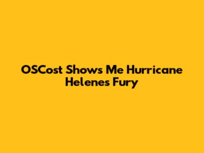 OSCost Shows Me Hurricane Helene's Fury