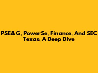 PSE&G, PowerSe, Finance, And SEC Texas: A Deep Dive