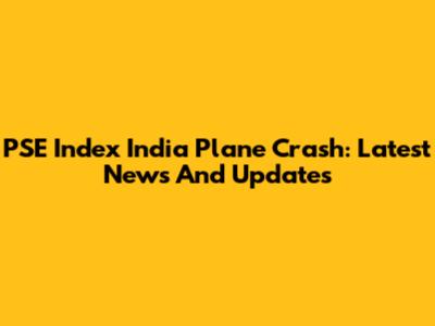 PSE Index India Plane Crash: Latest News And Updates