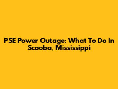 PSE Power Outage: What To Do In Scooba, Mississippi