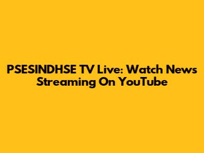 PSESINDHSE TV Live: Watch News Streaming On YouTube