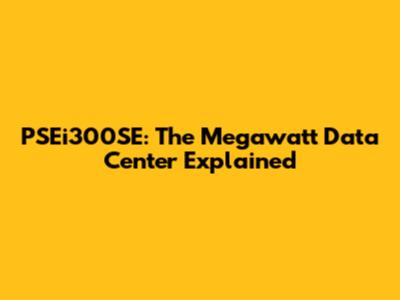 PSEi300SE: The Megawatt Data Center Explained