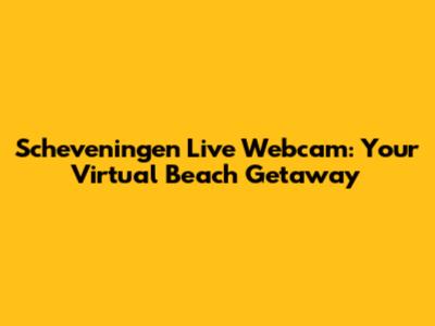 Scheveningen Live Webcam: Your Virtual Beach Getaway