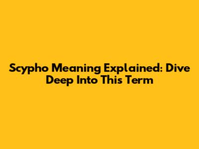 Scypho Meaning Explained: Dive Deep Into This Term