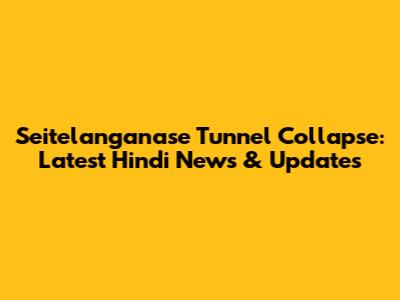 Seitelanganase Tunnel Collapse: Latest Hindi News & Updates