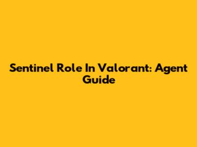 Sentinel Role In Valorant: Agent Guide