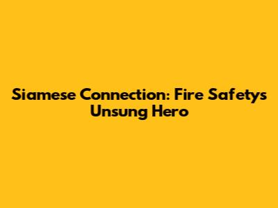 Siamese Connection: Fire Safety's Unsung Hero