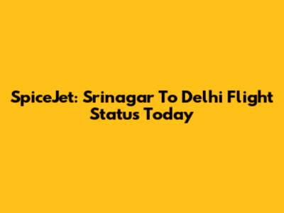 SpiceJet: Srinagar To Delhi Flight Status Today