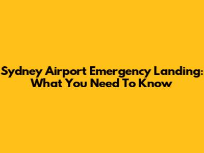 Sydney Airport Emergency Landing: What You Need To Know