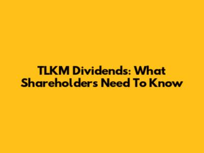 TLKM Dividends: What Shareholders Need To Know
