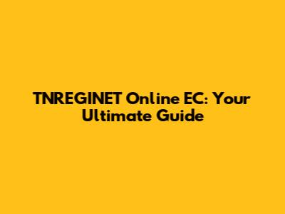 TNREGINET Online EC: Your Ultimate Guide