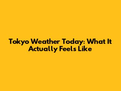 Tokyo Weather Today: What It Actually Feels Like